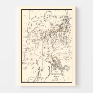 Vintage Map of White Mountains 1872