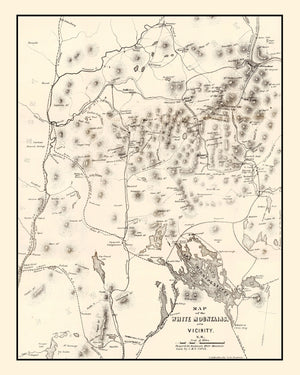 Vintage Map of White Mountains 1872