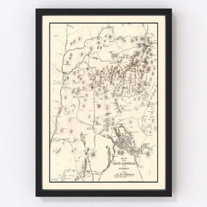 Vintage Map of White Mountains 1872
