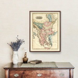 Vintage Map of Turkey 1823