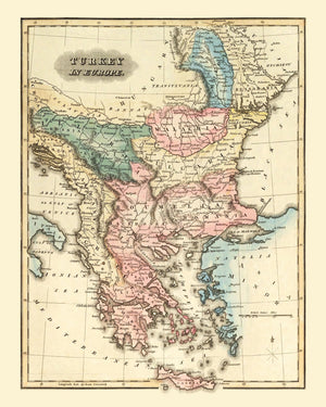 Vintage Map of Turkey 1823