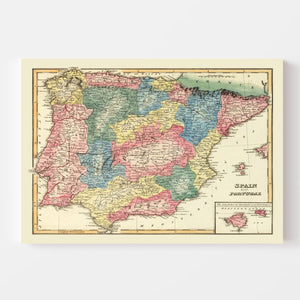 Vintage Map of Portugal 1823