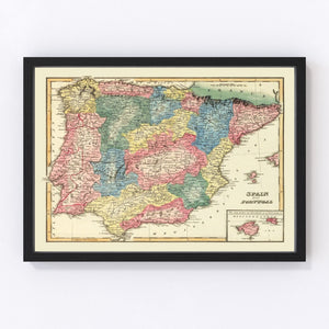 Vintage Map of Portugal 1823