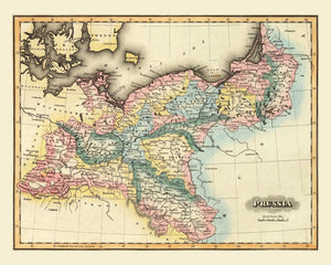 Vintage Map of Prussia 1823