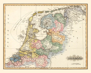 Vintage Map of Holland 1823