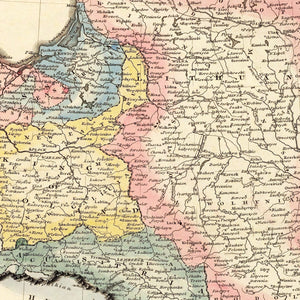 Vintage Map of Poland 1823