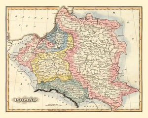 Vintage Map of Poland 1823