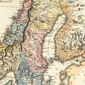 Vintage Map of Norway 1823