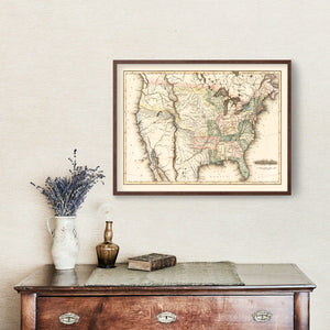 Vintage Map of United States 1823