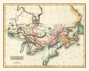 Vintage Map of Canada 1823