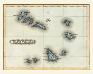 Vintage Map of Cape Verde 1823