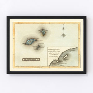 Vintage Map of Madeira Islands, 1823
