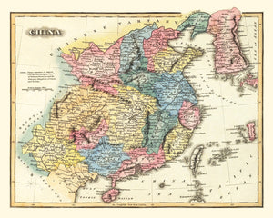 Vintage Map of China 1823