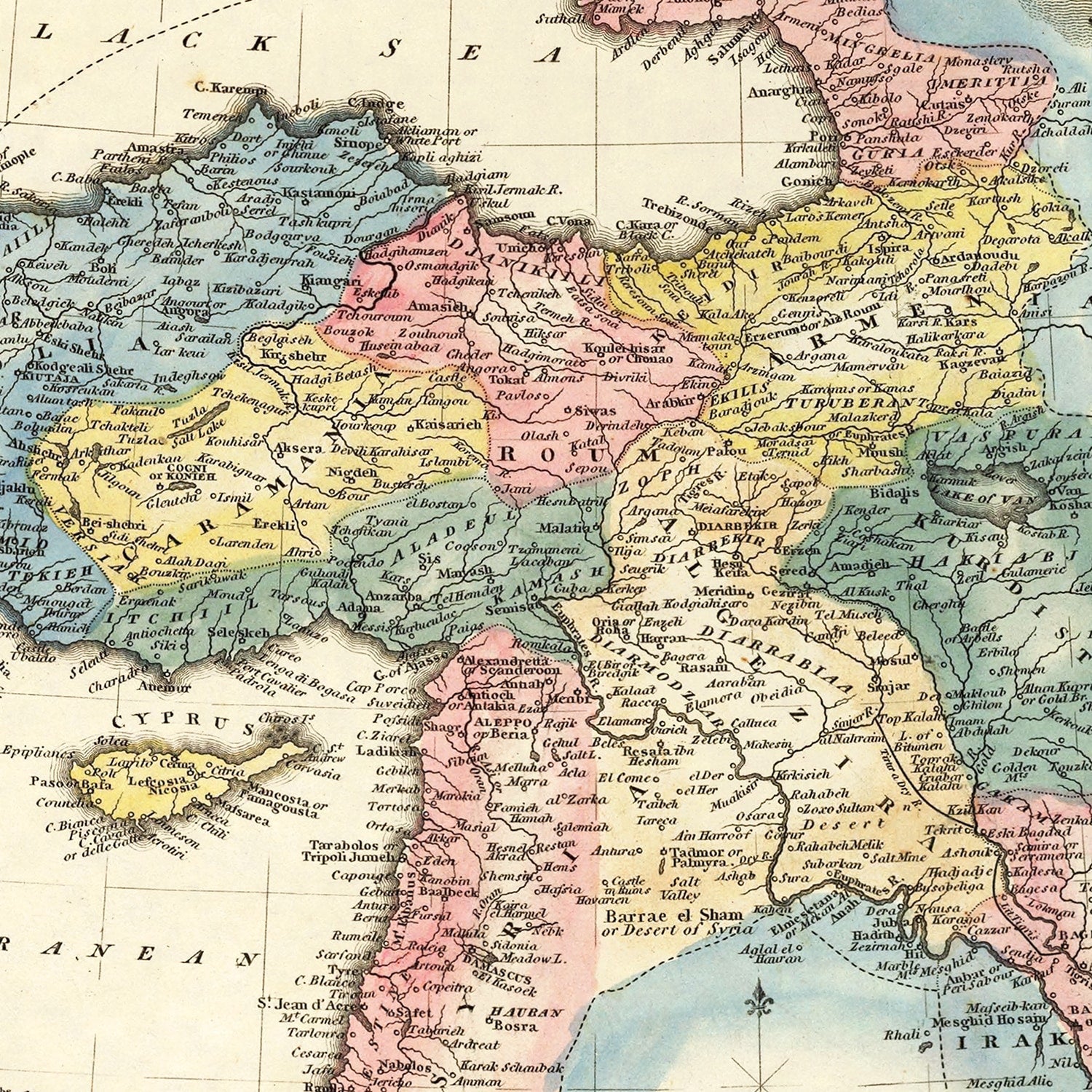 Vintage Map of Turkey 1823