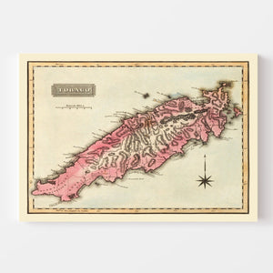 Vintage Map of Tobago, 1823