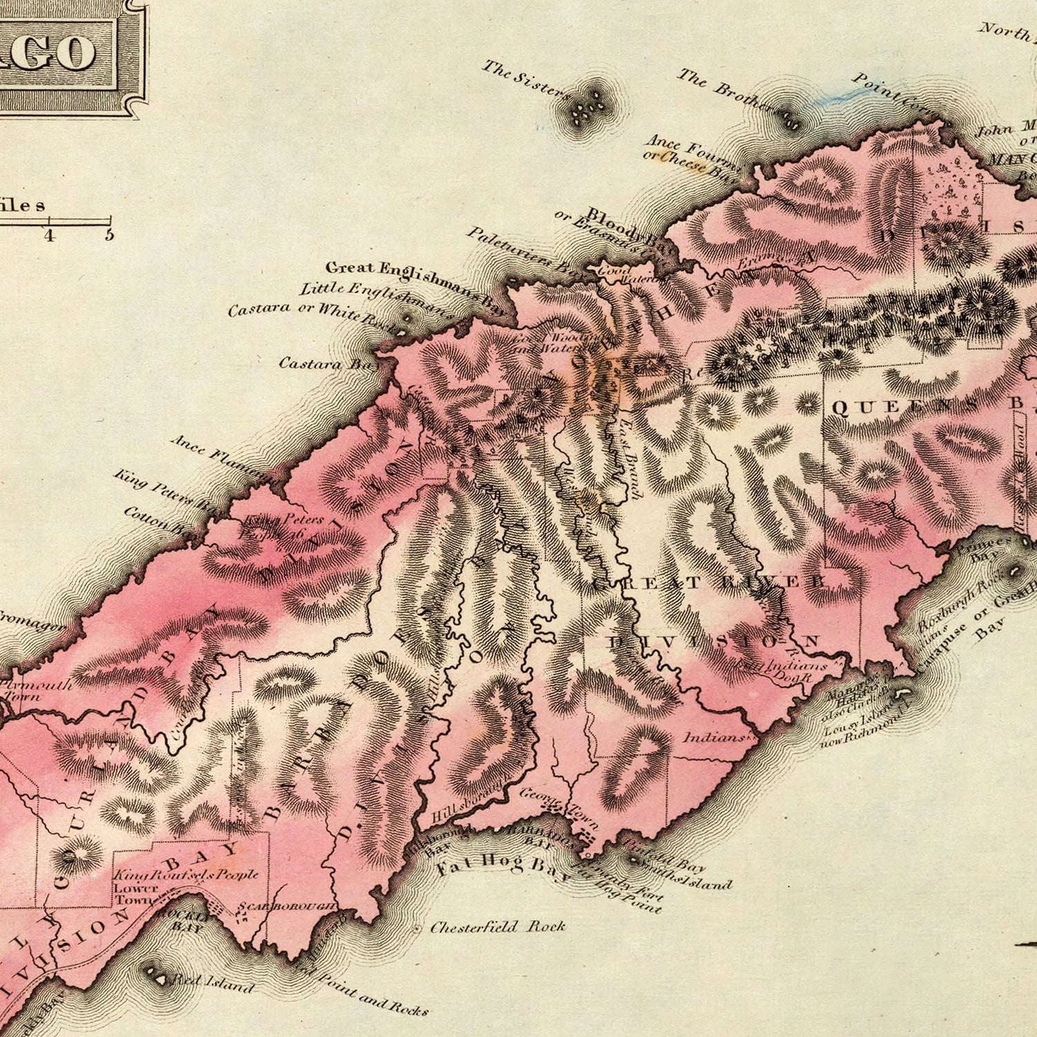 Vintage Map of Tobago, 1823