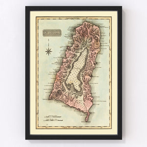 Vintage Map of St Lucia 1823
