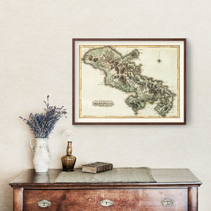 Vintage Map of Martinico, 1823