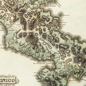 Vintage Map of Martinico, 1823