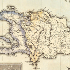 Vintage Map of Haiti, 1823