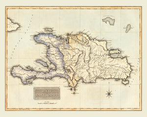 Vintage Map of Haiti, 1823