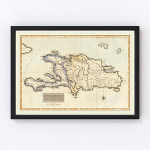 Vintage Map of Haiti, 1823