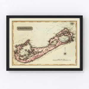 Vintage Map of Bermuda, 1823