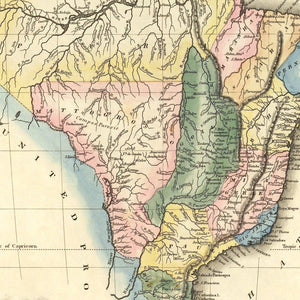 Vintage Map of Brazil 1823