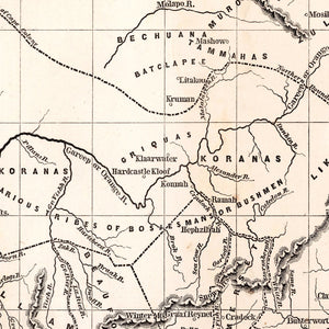Vintage Map of South Africa, 1848