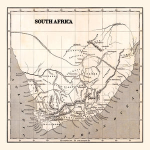 Vintage Map of South Africa, 1848