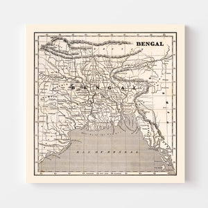 Vintage Map of Bengal, 1848