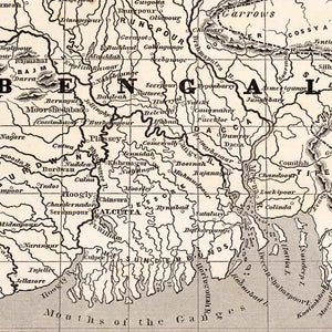 Vintage Map of Bengal, 1848