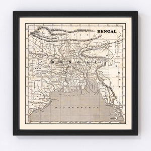 Vintage Map of Bengal, 1848