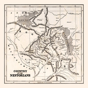 Vintage Map of Country of the Nestorians, 1848