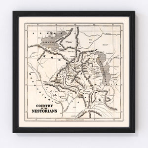 Vintage Map of Country of the Nestorians, 1848