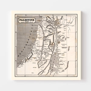 Vintage Map of Palestine, 1848