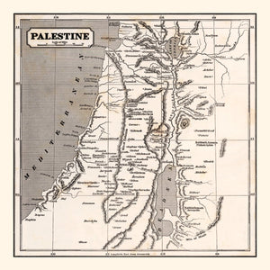 Vintage Map of Palestine, 1848