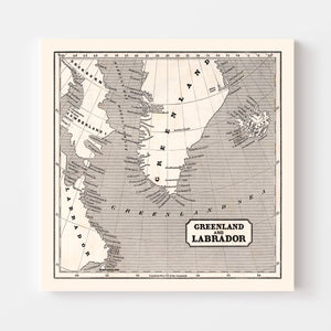 Vintage Map of Greenland 1848