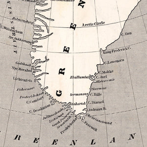 Vintage Map of Greenland 1848