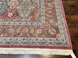 Sino Persian Rug 10x14, Multicolor Panel Design, Wool Handmade Vintage Large Rug