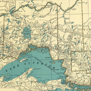 Vintage Map of Ontario Canada, 1924
