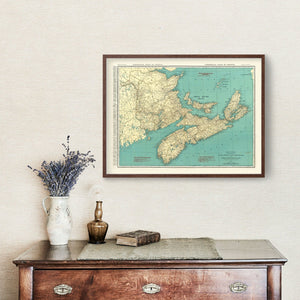 Vintage Map of Nova Scotia, 1924