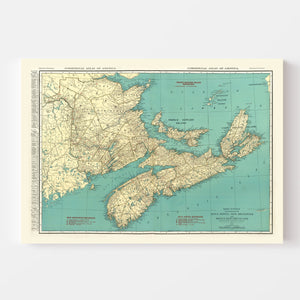 Vintage Map of Nova Scotia, 1924