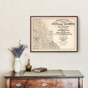 Vintage Map of Sonoma County, California 1900