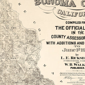 Vintage Map of Sonoma County, California 1900