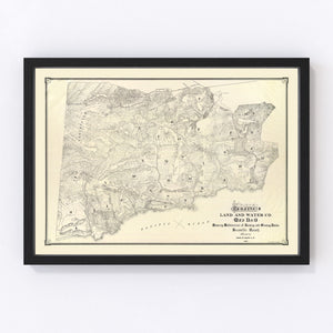 Vintage Map of Mount Tamalpais, 1892