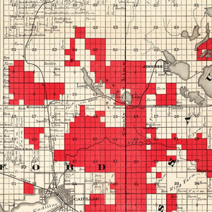Vintage Map of Cadillac Tract, 1900