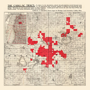 Vintage Map of Cadillac Tract, 1900