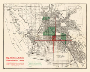 Vintage Map of Richmond, California 1910