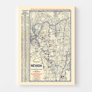 Vintage Map of Nevada 1906